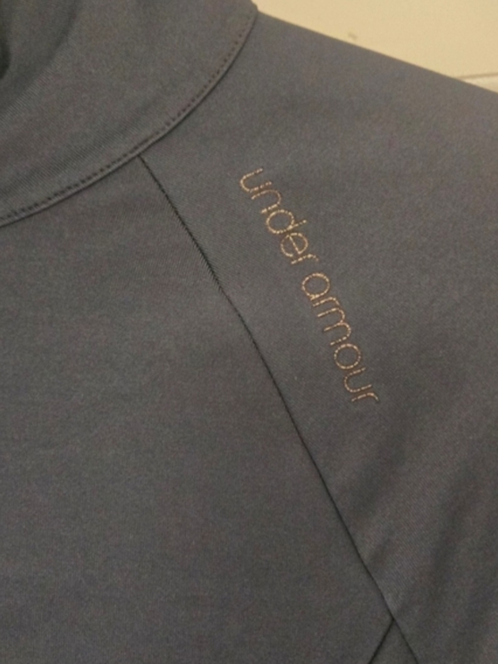 Under Armour Navy Blue Pullover with Metallic Logo